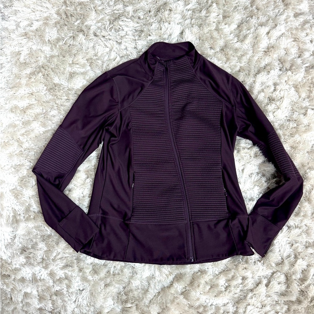 Mondetta Motto Asymmetrical Jacket color Plum size Large